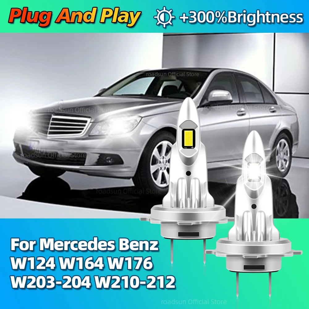 30000LM H7 LED Bulbs Canbus CSP Chip Car Headlight 6000K Lamp For Mercedes Benz W204 W211