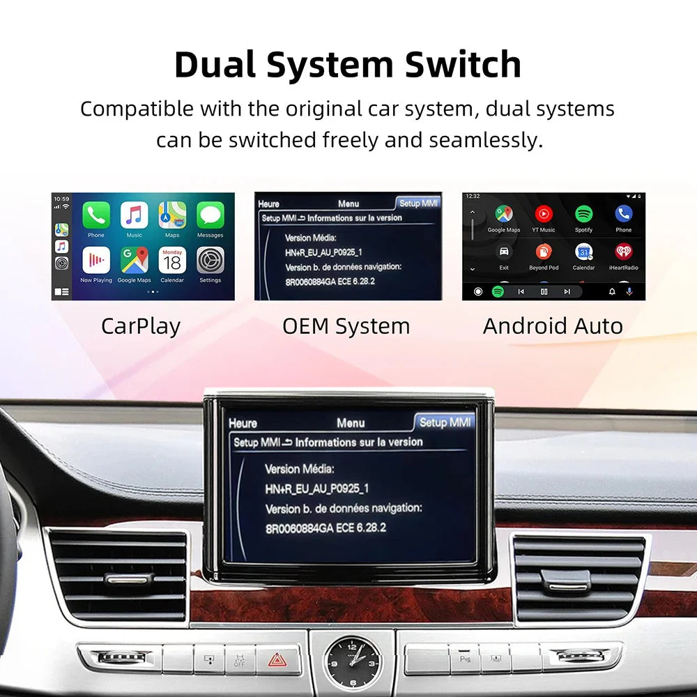 CARABC For Audi A8 D3 Wireless CarPlay Android Auto module 2010-2018 MMI 3G with AirPlay M | AUTOKITSHOP