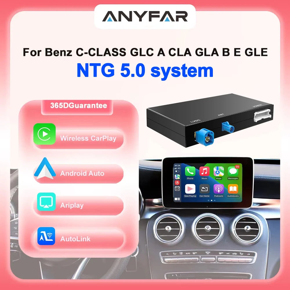 Wireless CarPlay Adapter Android Auto Module For NTG 5.0 For Benz C GLC W205 A CLA GLA B E