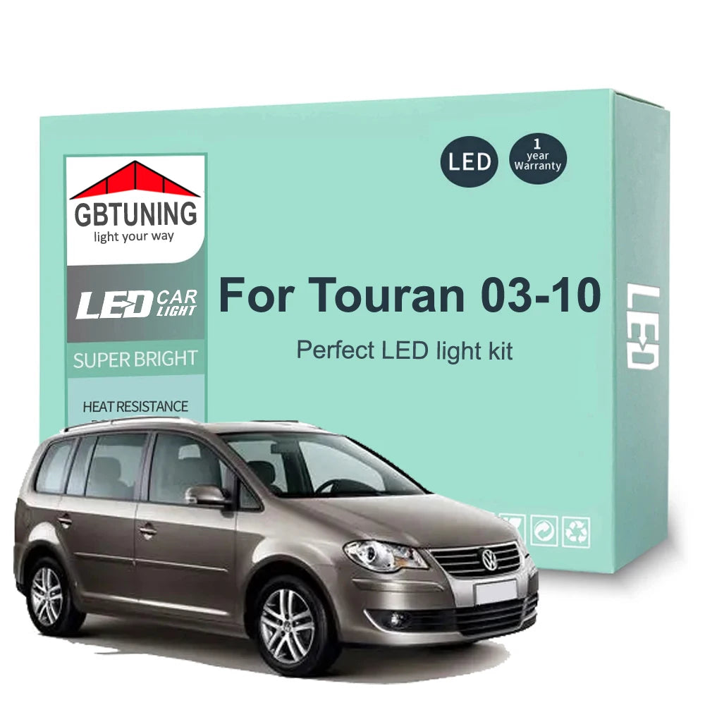 13-Piece LED Interior Light Kit for VW Volkswagen Touran 1T - Canbus Error-Free Bulbs | AUTOKITSHOP