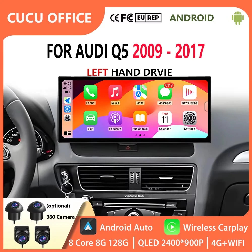 Car Radio Video Multimedia Player for Audi Q5 2009 - 2017 GPS Navigation 2.5D Screen Andro | AUTOKITSHOP