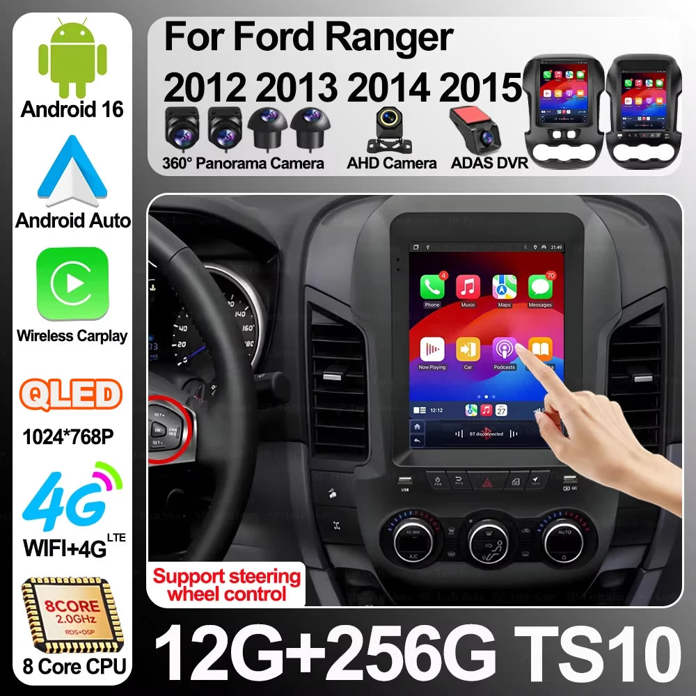 9.7 Inch Android 16 For Ford Ranger 2012 2013 2014 2015 Car Radio Stereo Auto Carplay Gps  | AUTOKITSHOP