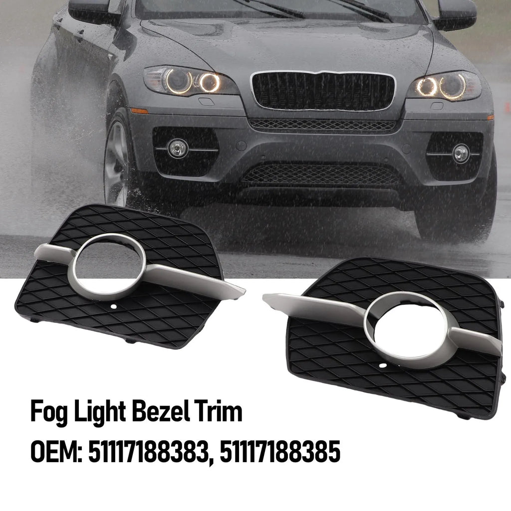 Car Fog Light Bezel Trim Fog Lamp Grill Trim Scratch Proof Long Lasting 51117188 for E72 E71 X6 2008-2014 - Automotive L