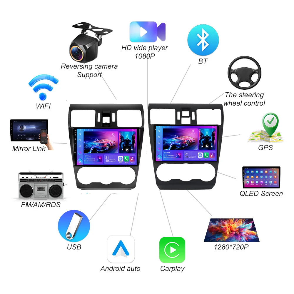 Android 16 For Subaru Forester 4 Sj Xv Wrx 2012- 2015 2018 Video Player Car Stereo Radio 5 | AUTOKITSHOP