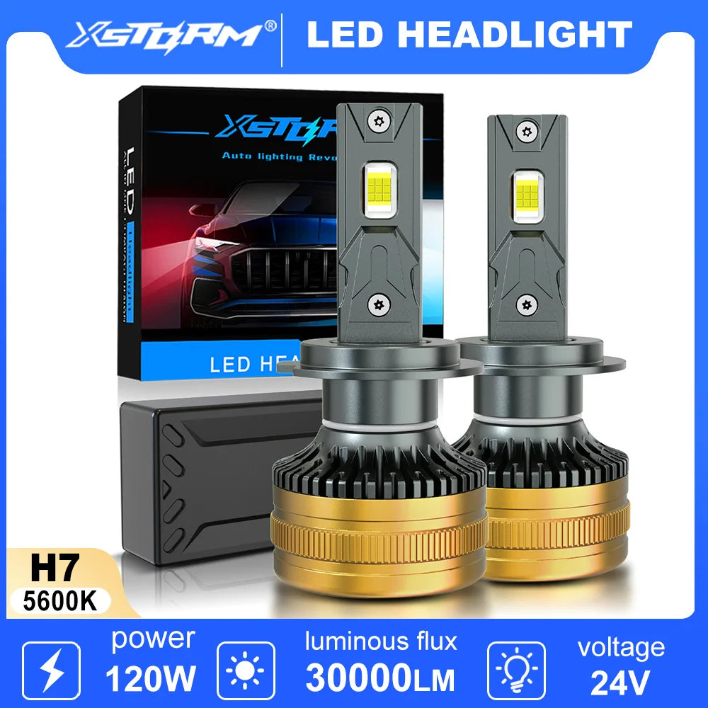 XSTORM H7 LED Bulbs Canbus 120W 30000LM H1 H4 LED Headlight 9005 9006 9012 Lamp for Car 56
