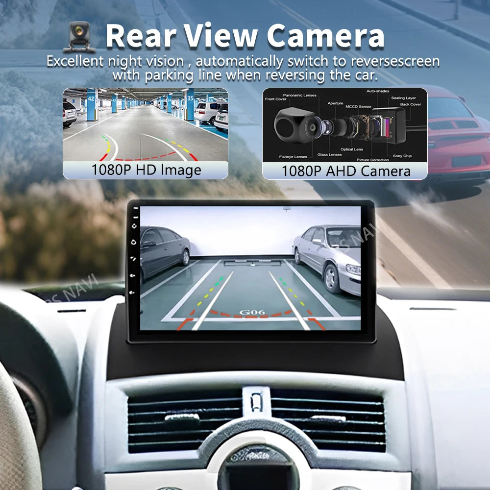 Android 16 For Renault Megane 2 2002 - 2009 2K QLED Android Car Radio Multimedia Video Pla