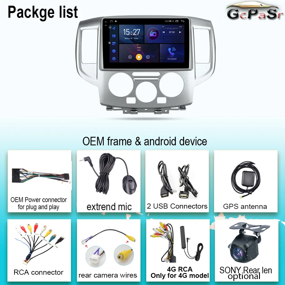 Car Radio For Nissan NV200 M20 2009 - 2023 Android Auto Multimedia Player GPS Navigation S