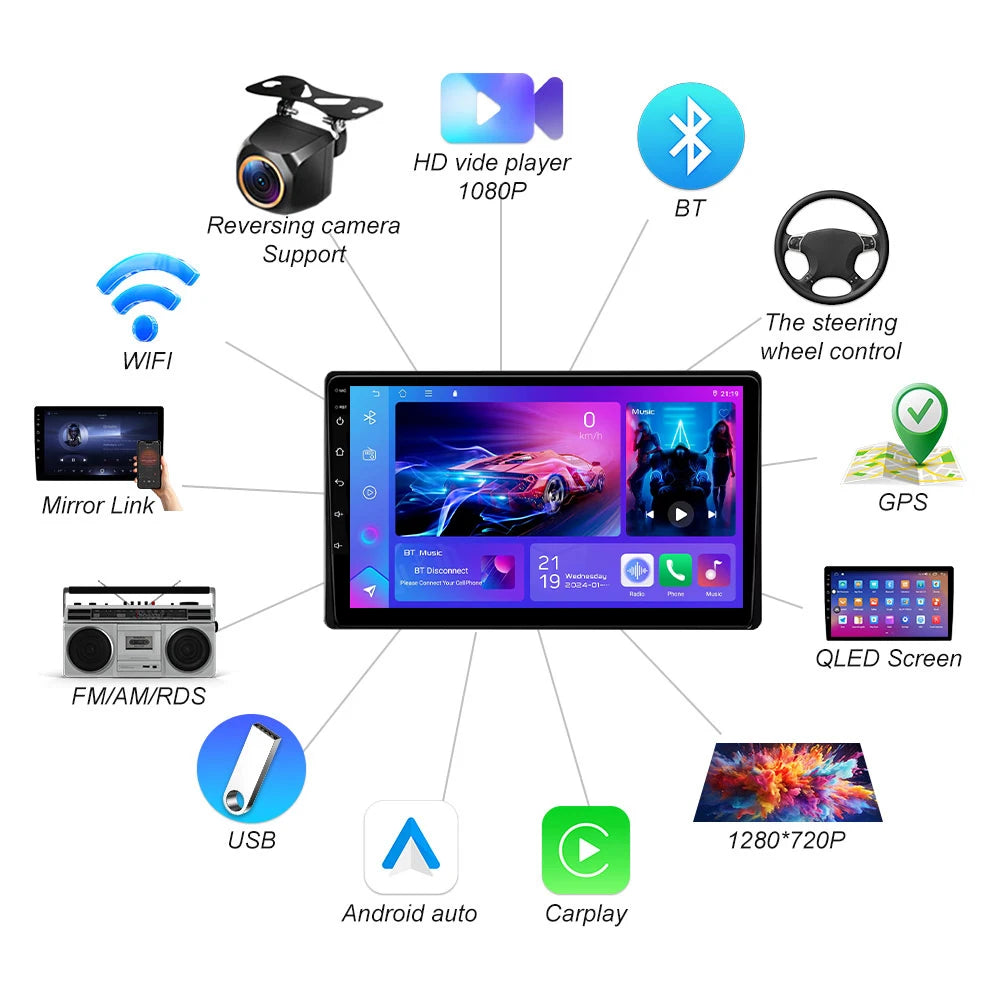 Android 16 For Toyota Auris 2016 2017 2018 Carplay Android Auto Multimedia Player Gps Navi | AUTOKITSHOP