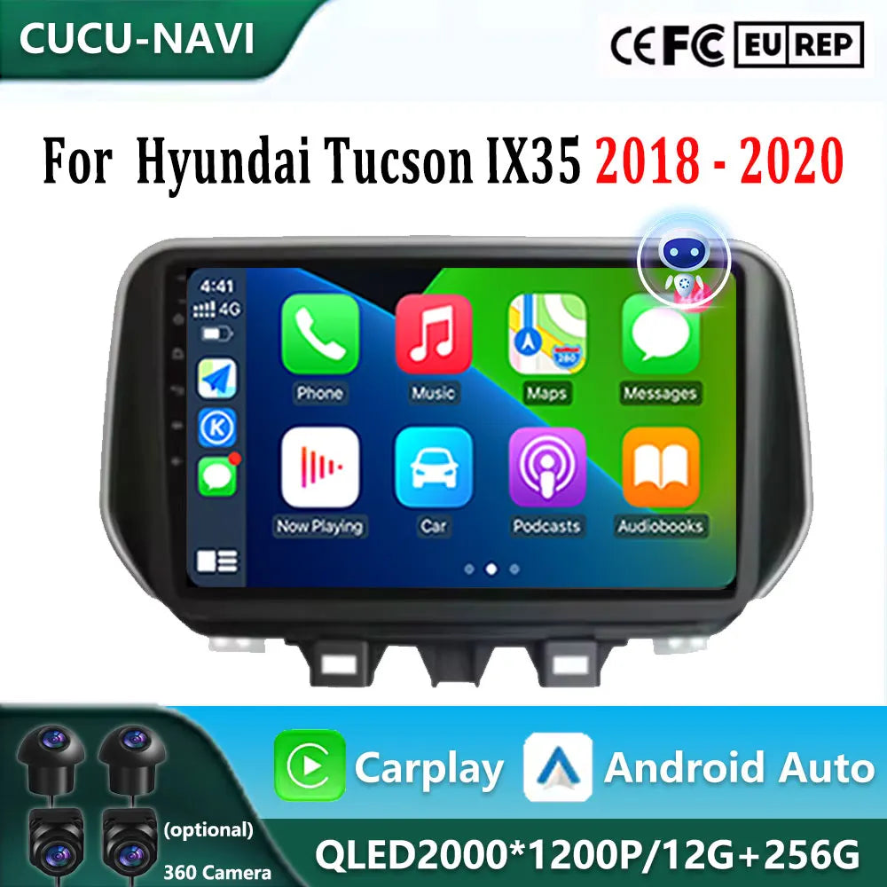 Android 16 For Hyundai Tucson IX35 2018 2019 2020 Car Radio Stereo Multimedia Player Navig | AUTOKITSHOP