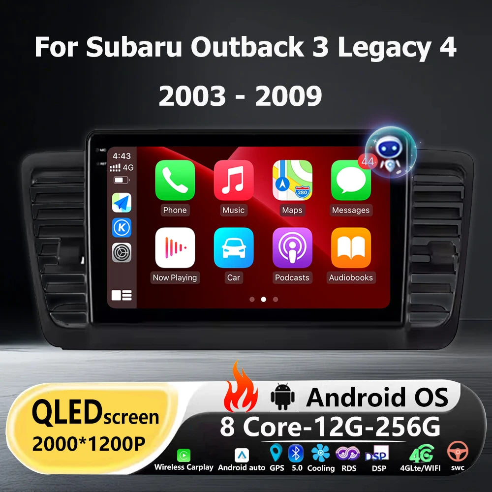 Wireless Carplay For Subaru Outback 3 Legacy 4 2003 - 2009 Android 16 Auto Car Radio Multi