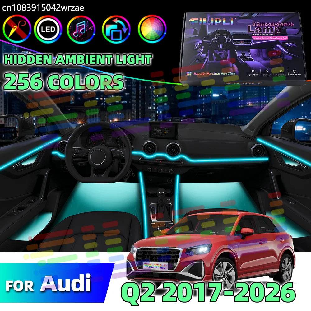 64 RGB - Ambient Light - for Audi Q2 2017-2026 - Car Interior Lighting | AUTOKITSHOP