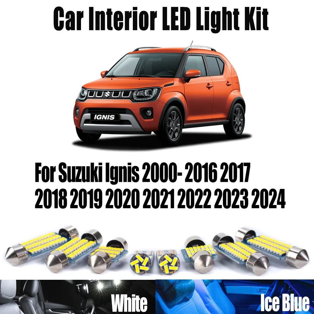 LED Interior Light Kit for Suzuki Ignis 2000- 2016 - Canbus Dome Map Door Trunk Bulbs | AUTOKITSHOP