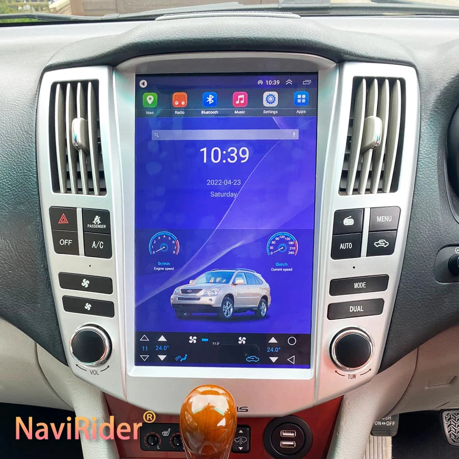 12.1" Android 14 Screen Radio For Lexus RX RX300 RX330 RX350 RX400 Toyota Harrier Car Mult