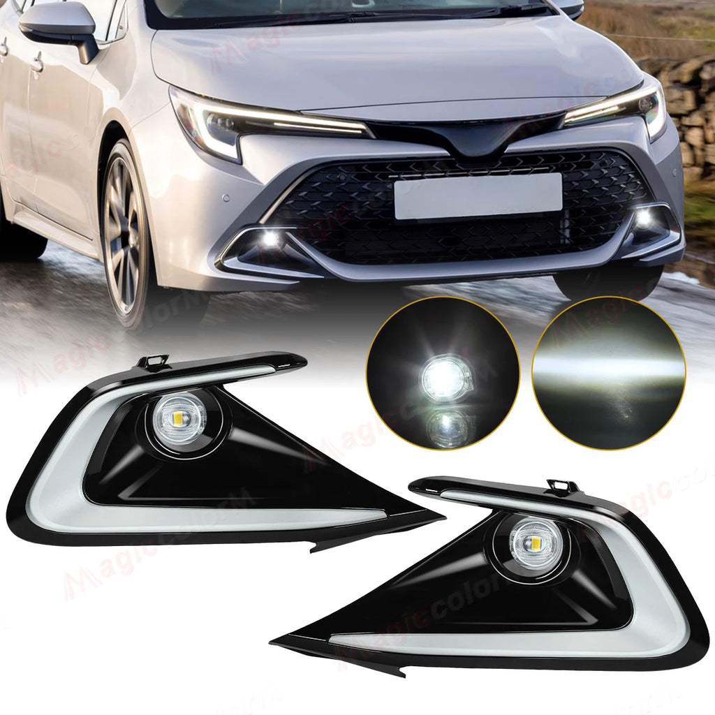 Car LED Fog Lamps For Toyota Corolla Hatchback FX SE XSE 2023 2024 2025 2026 DRL Daytime R | AUTOKITSHOP