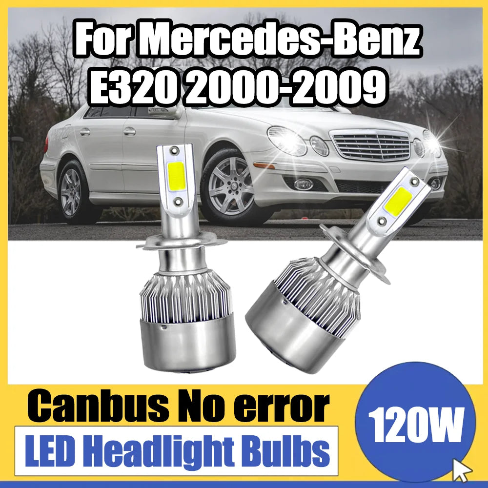 H7 Canbus LED Headlight Bulbs 6000K White Super Bright 120W 20000LM Truck Headlamp 12V 24V