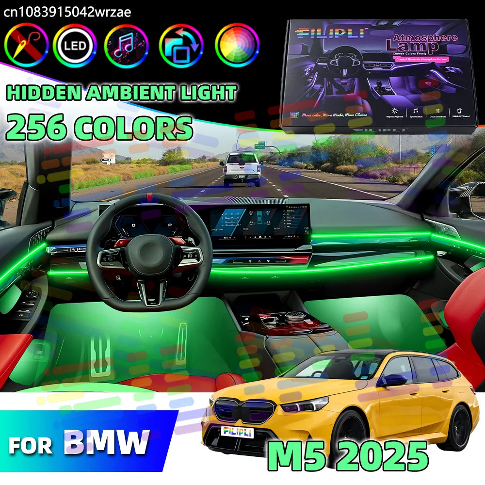 64 RGB - Neon Strip - for BMW G90 G99 M5 - App Control - Car Interior Lighting | AUTOKITSHOP