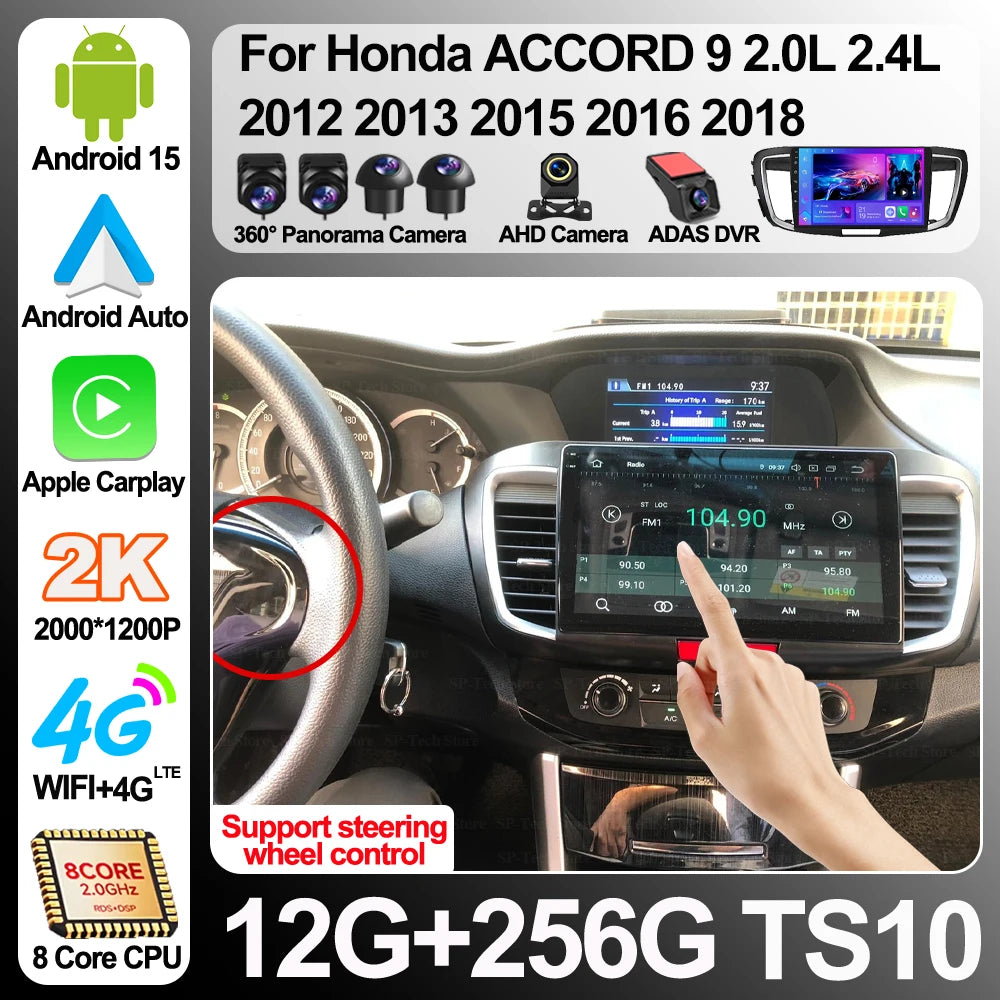 Wireless Carplay Android Auto For Honda Accord 9 2.0l 2.4l 2012 2013 2015 2016 2018 Carpla | AUTOKITSHOP