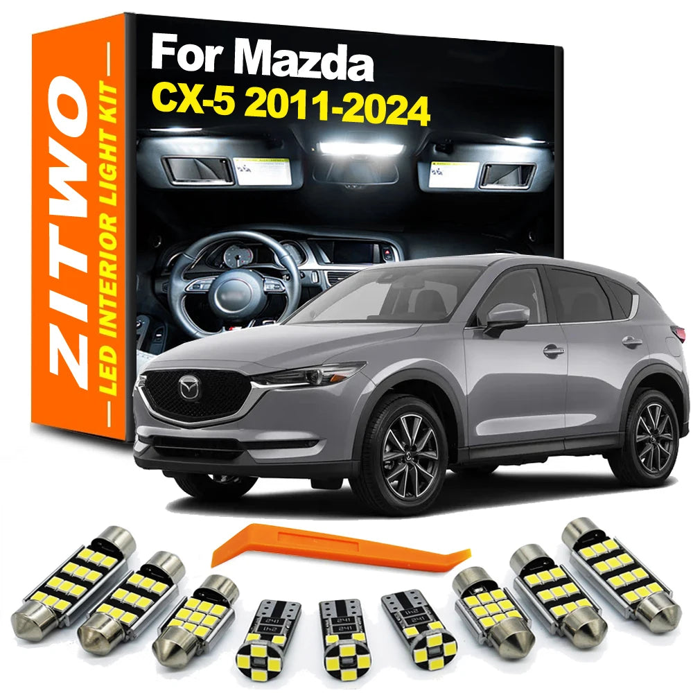 11Pcs Canbus LED Interior Bulb License Plate Light Kit For Mazda CX-5 CX5 2011 2 for Mazda CX5 2015-2020 - Canbus LED Ca