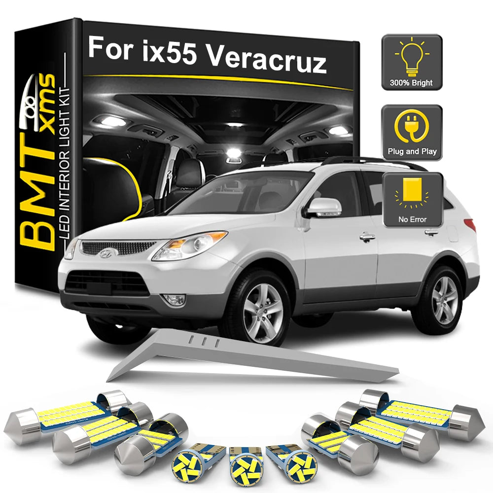 14-Piece LED Interior Light Kit for Hyundai ix55 Veracruz 2006-2008 - Canbus Dome Map Door Trunk Bulbs | AUTOKITSHOP