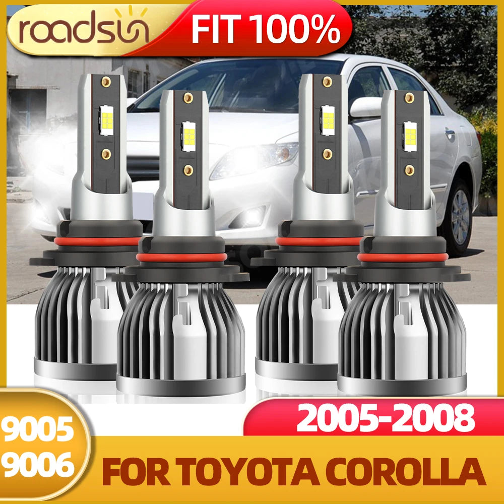 4X LED Headlight Car Light 9005 HB3 9006 HB4 30000Lm 200W 6000K CSP Chip Hight Low Beam Bu
