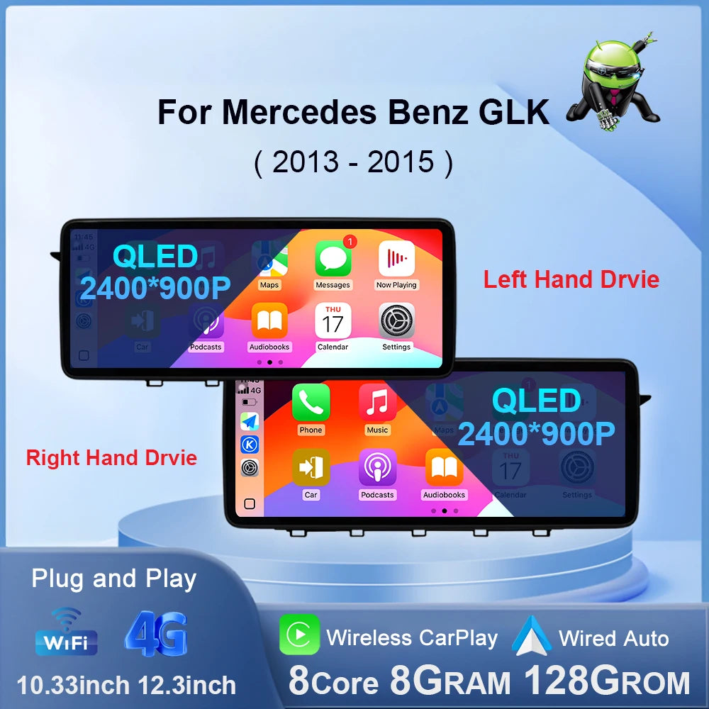 Android 14 For Mercedes-Benz GLK 2013-2015 NTG 4.5 System Car Radio Multimedia Video Playe