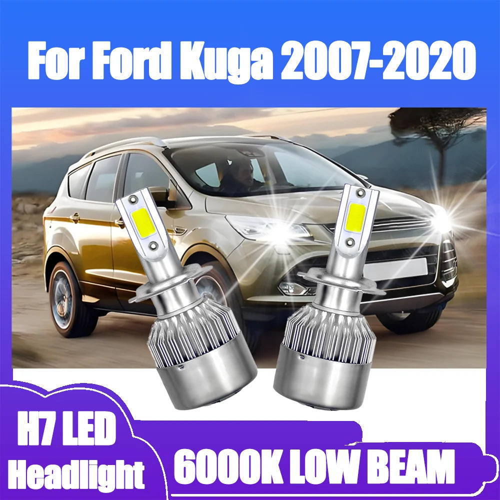 H7 Canbus LED Headlight Bulbs 120W 20000LM Truck Headlamp 12V 6000K White For Ford Kuga 20