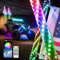 2PCS 3FT Fat Whip Lights With App Remote Control LED Lighted Antenna Whip with Brake Function Sp - Automotive LED Light
