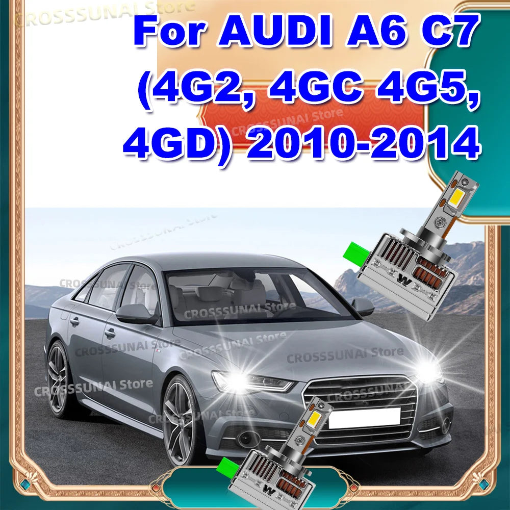 LED Upgrade Xenon Bulb Car Headlight Turbo Lamp 50000LM For AUDI A6 C7 4G2 4GC 4G5 4GD 201