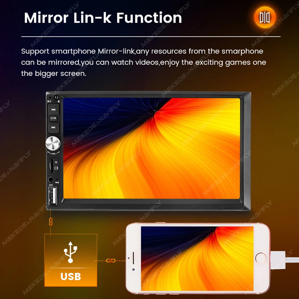ND5 Universal 2Din 7"HD Touch Screen Car Radio MP5 Stereo Receiver GPS Multimedia Video Pl | AUTOKITSHOP