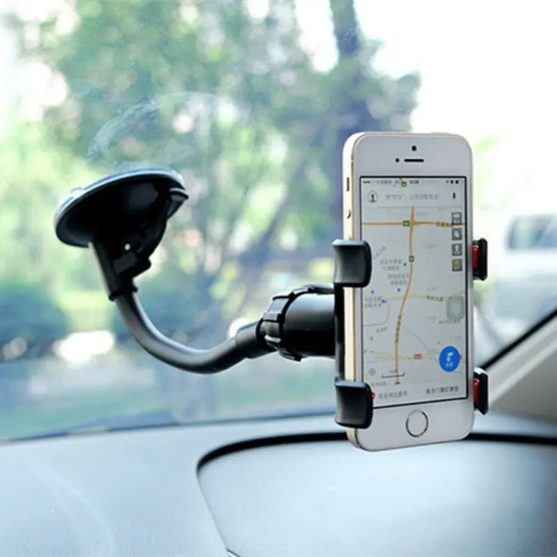 Car Cell Phone Holder Universal 360 Rotating Dashboard Suction Mount GPS Windshield Stands Auto  - Automotive LED Light