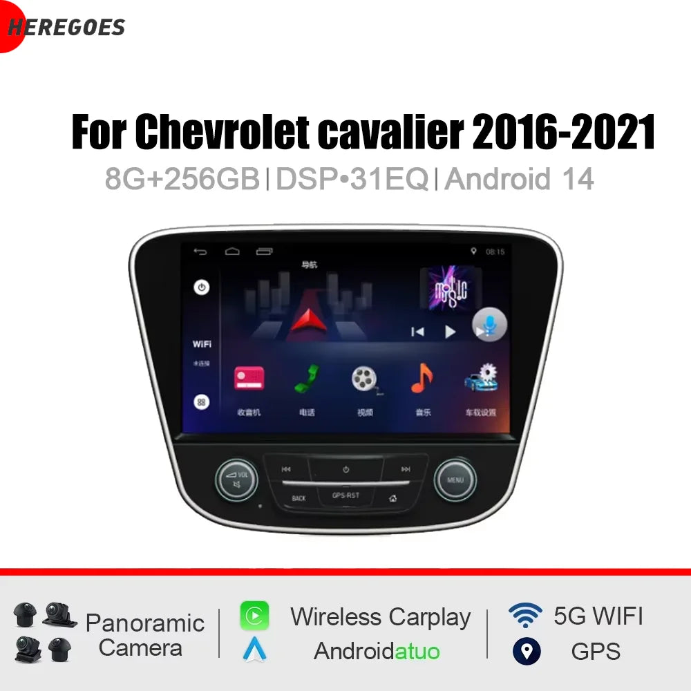 9" CarPlay DSP Android 8 Core 12GB RAM 256GB ROM Car Player GPS Multimedia Radio Navigation for Chevrolet Cavalier 2016-
