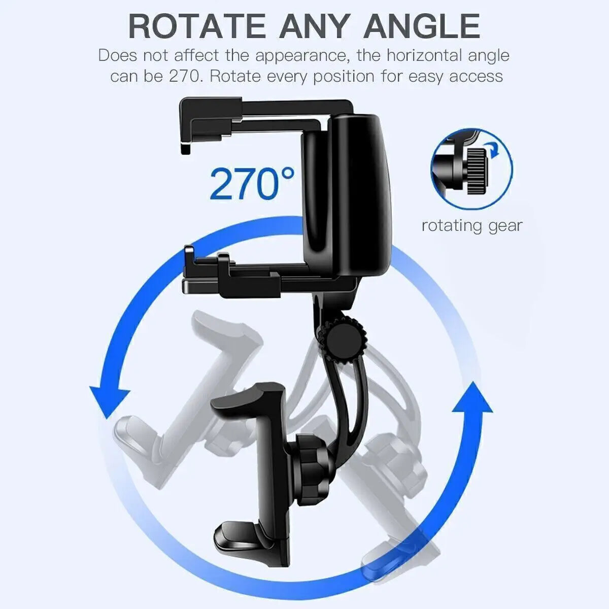 Universal Phone Holder 360 Rotation Car Rear View Mirror Mount Stand Change The Angle At W