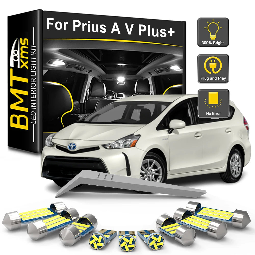 12-Piece LED Interior Light Kit for Toyota Prius A V Plus - Canbus Error-Free Bulbs | AUTOKITSHOP