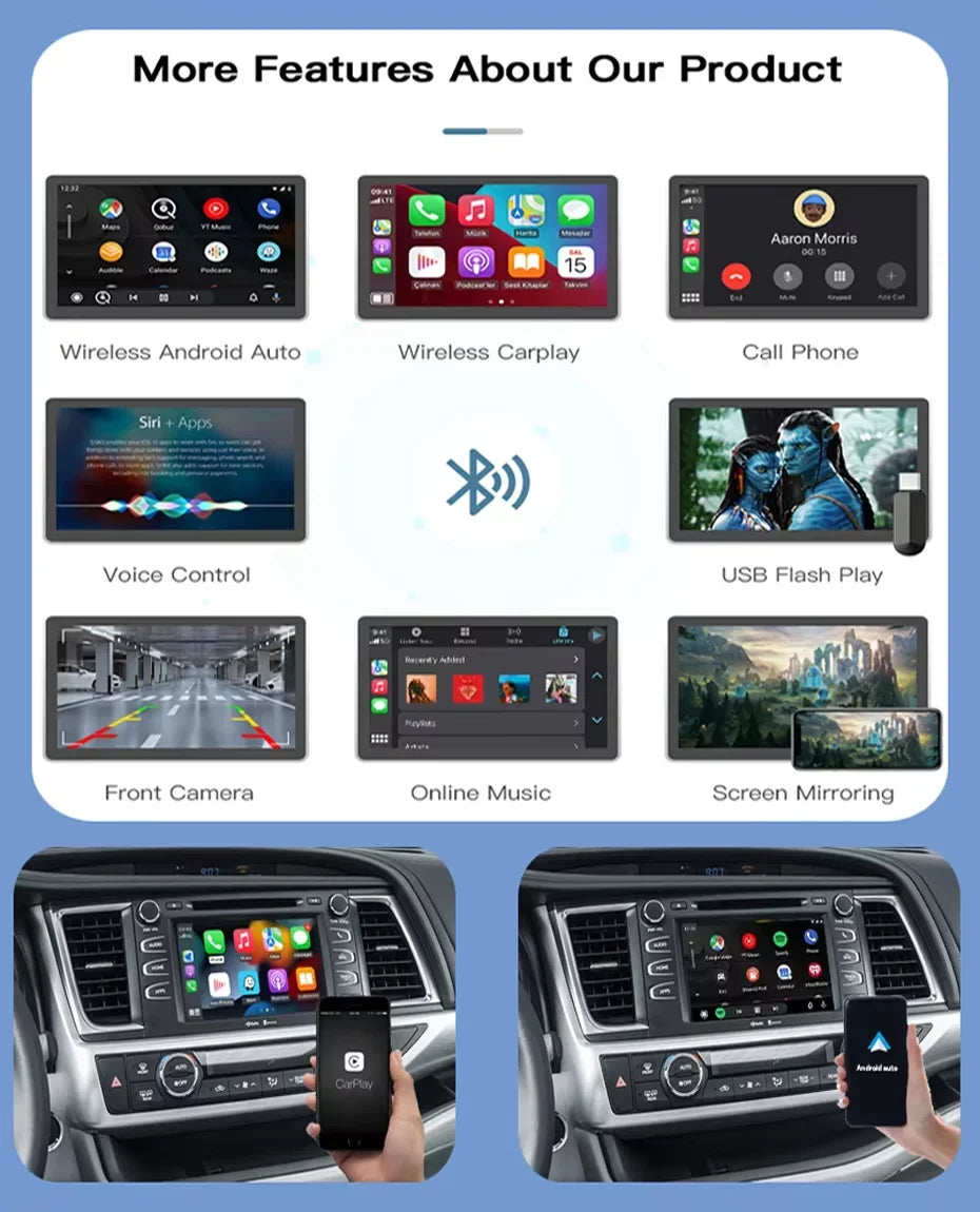 AUTOABC Wireless Carplay Android Auto For Toyota Tacoma /Tundra Touch2 & Entune2.0 System