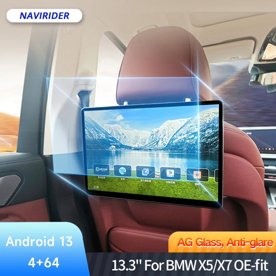 For BMW 5 Series 7 Series I5 I7 X5 X6 X7 Headrest Rear Seat Entertainment Screen Android M