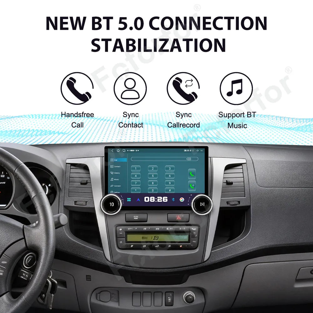 Sensitive Touch Screen Car Radio For Toyota Hilux 2002-2009 Android 15 11.5 Inch DSP Wirel