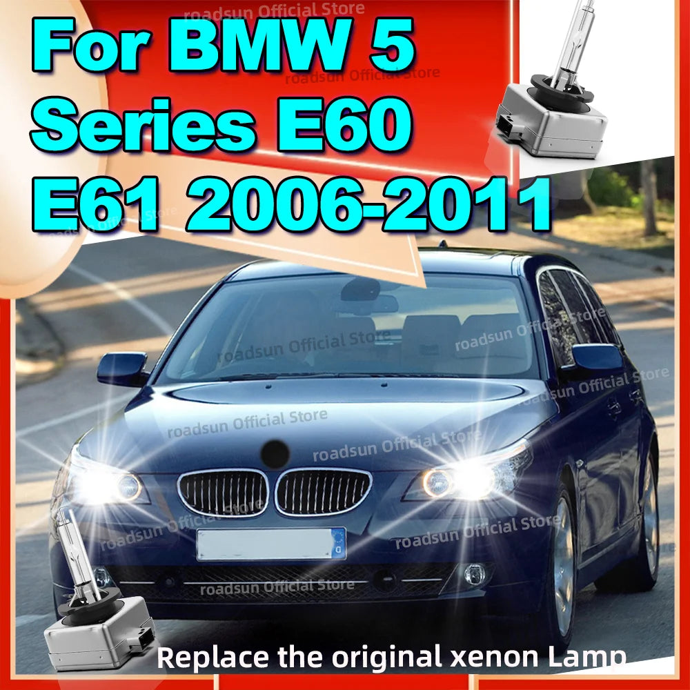 High Bright Xenon HID Car Headlight 6000K Light Bulbs 35W for BMW 5 Series E60 E61 2006 20