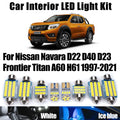 LED Interior Light Kit for Nissan Navara D22 D40 D23 Frontier Titan A60 H61 1997-2020 - Canbus Dome Map Door Trunk Bu...