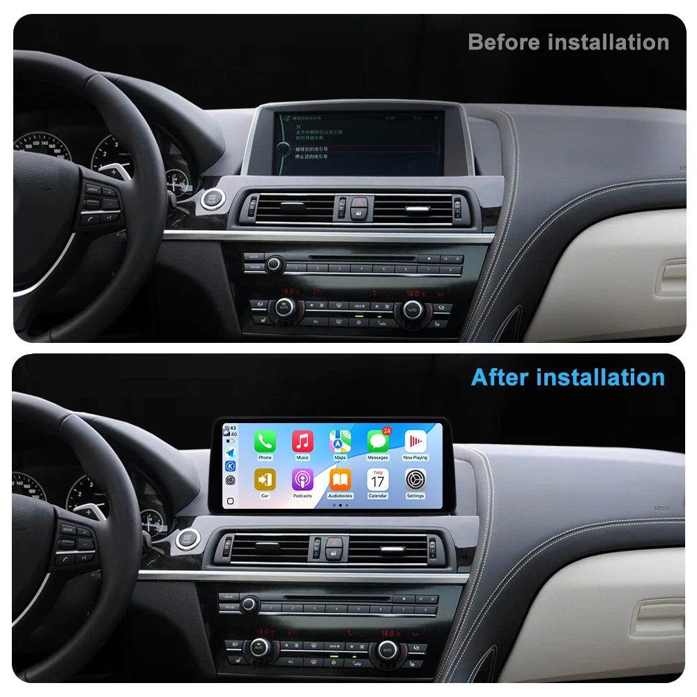 Car Radio Video Multimedia Player Wireless Carplay 12.3" ultra-thin Android 14 for BMW 6 S