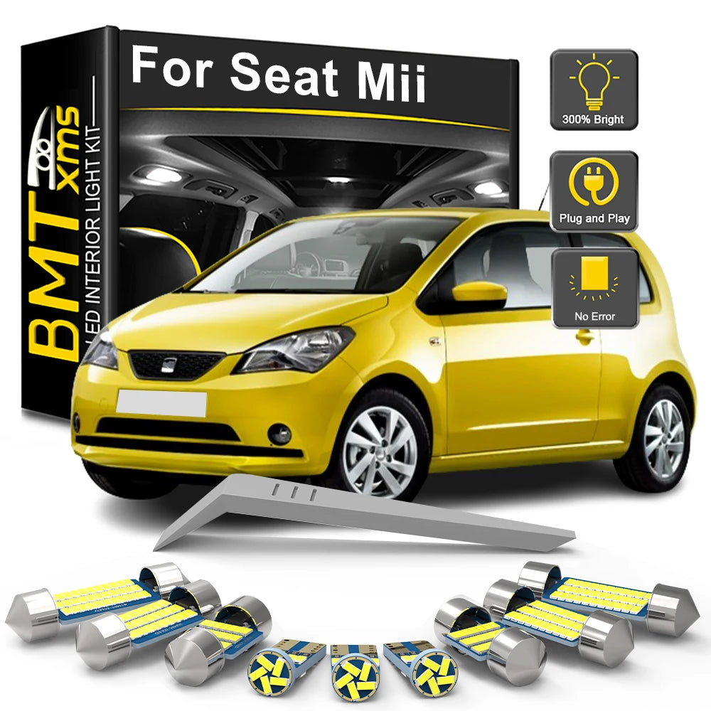7-Piece LED Interior Light Kit for Seat Mii 2011-2015 - Canbus Dome Map Door Trunk Bulbs | AUTOKITSHOP