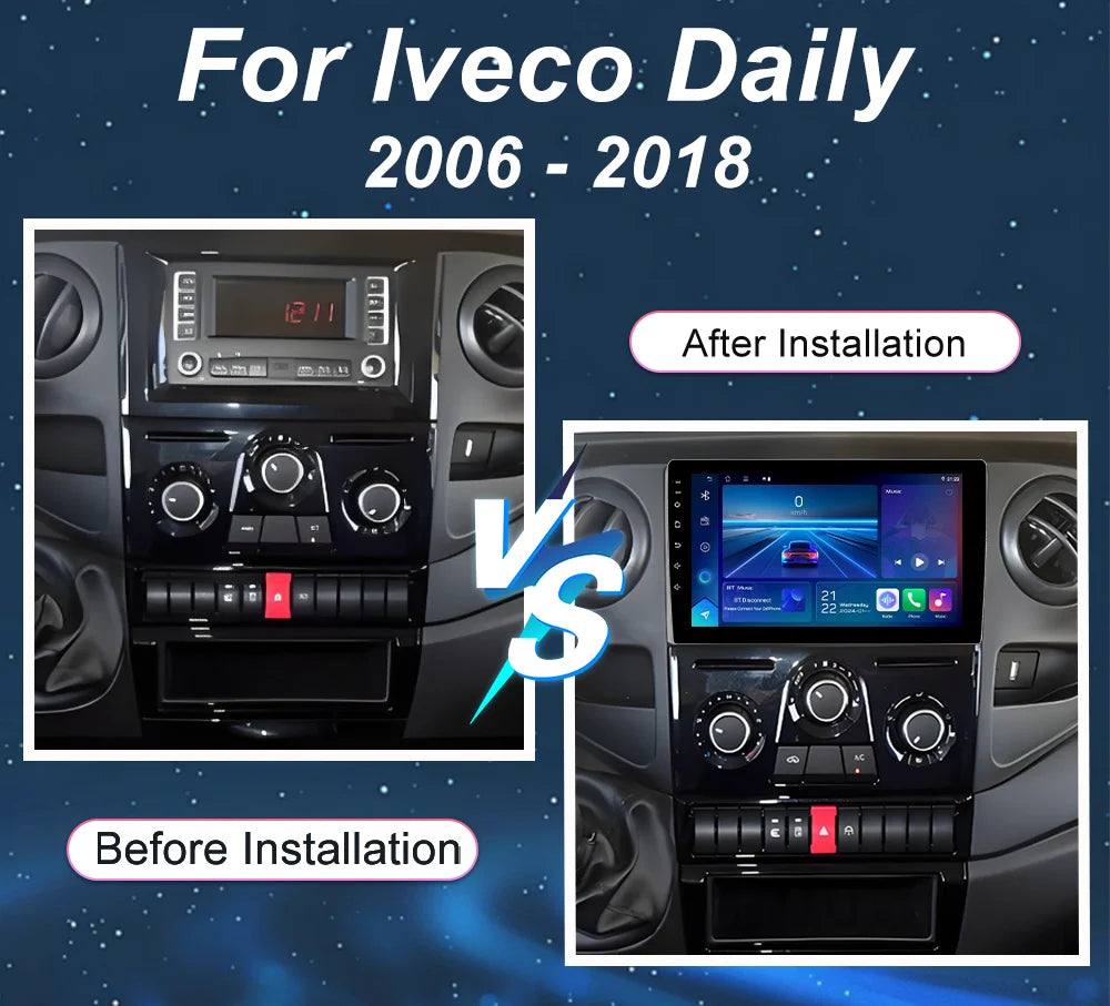 Android 16 Carplay Auto For Iveco Daily 2006 - 2018 Car Radio Multimedia Video Player 4G W