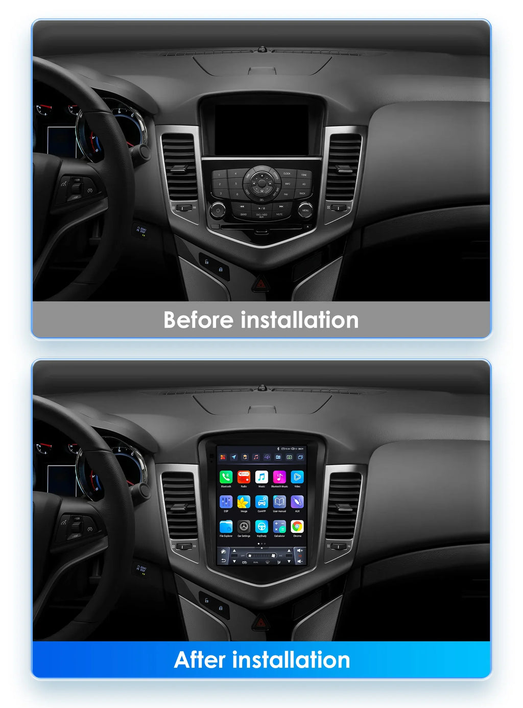 9.7'inch 2Din Carplay Android 13 Car Radio For Chevrolet Cruze J300 2008-2012 Multimedia N