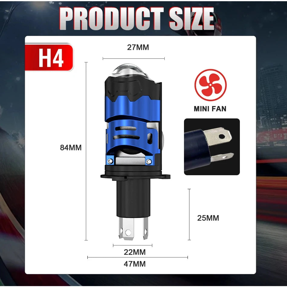 H4 LED Projector Lens Car Headlight 6500K White Canbus No Error 6800W 9800000LM 12V H4 Low