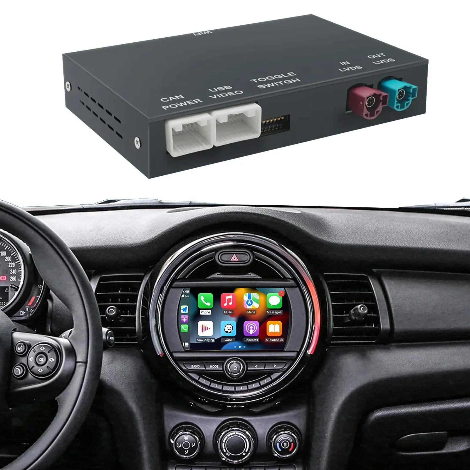 Wireless CarPlay Android Auto for BMW Mini R55 R56 R57 R58 R59 R60 R61 F54 F55 Clubman Cou