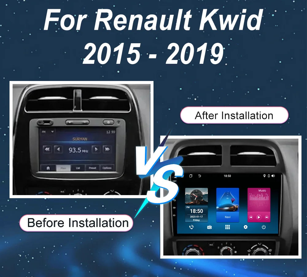 Car Android 15 Radio Stereo For Renault Kwid 2015 -2019 Auto Multimedia Player GPS Navigat