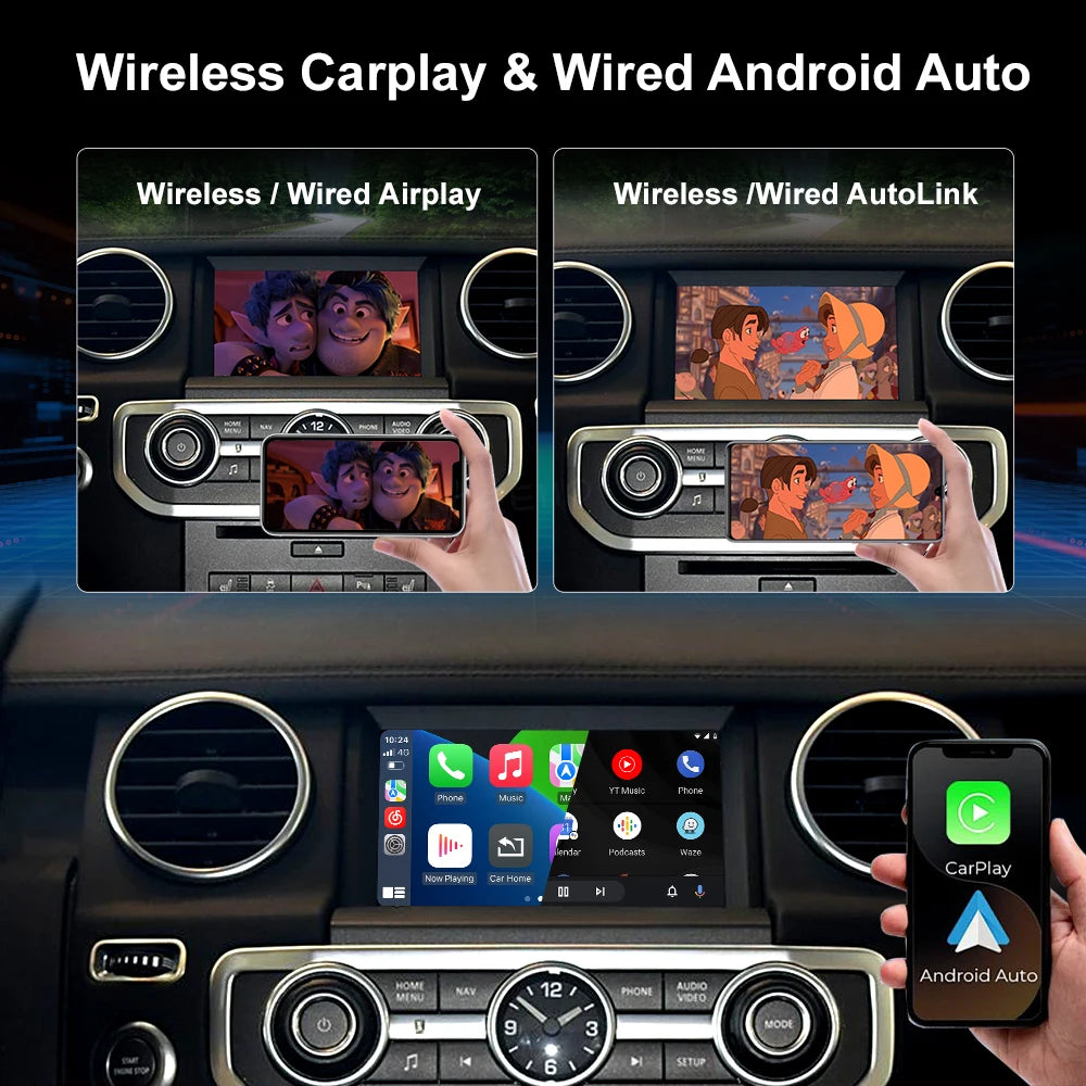 Wireless CarPlay Android Auto Car Kit for Jaguar Land Rover Discovery 4 Range Rover Evoque