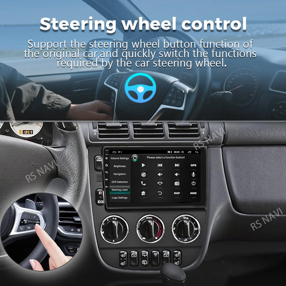 Android 16 For Benz M-Class W163 ML320 2003 - 2005 2K QLED Android Car Radio Multimedia Vi