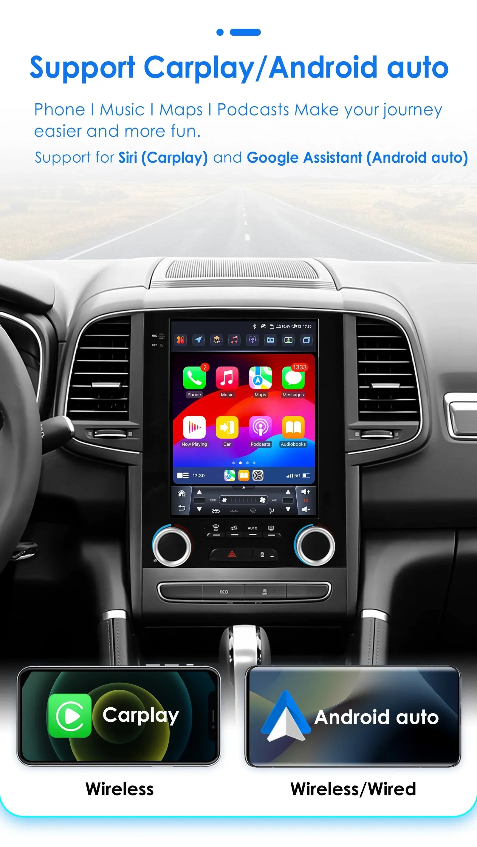 9.7"AI Carplay Android 14 Autoradio for Renault Koleos Megane 4 Samsung SM6 Talisman 2017-