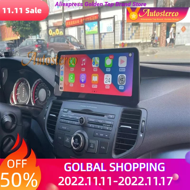 Carplay 12.3" Android 13.0 For Honda Spirior Accord 8 Europe 2009-2013 Car GPS Navigation