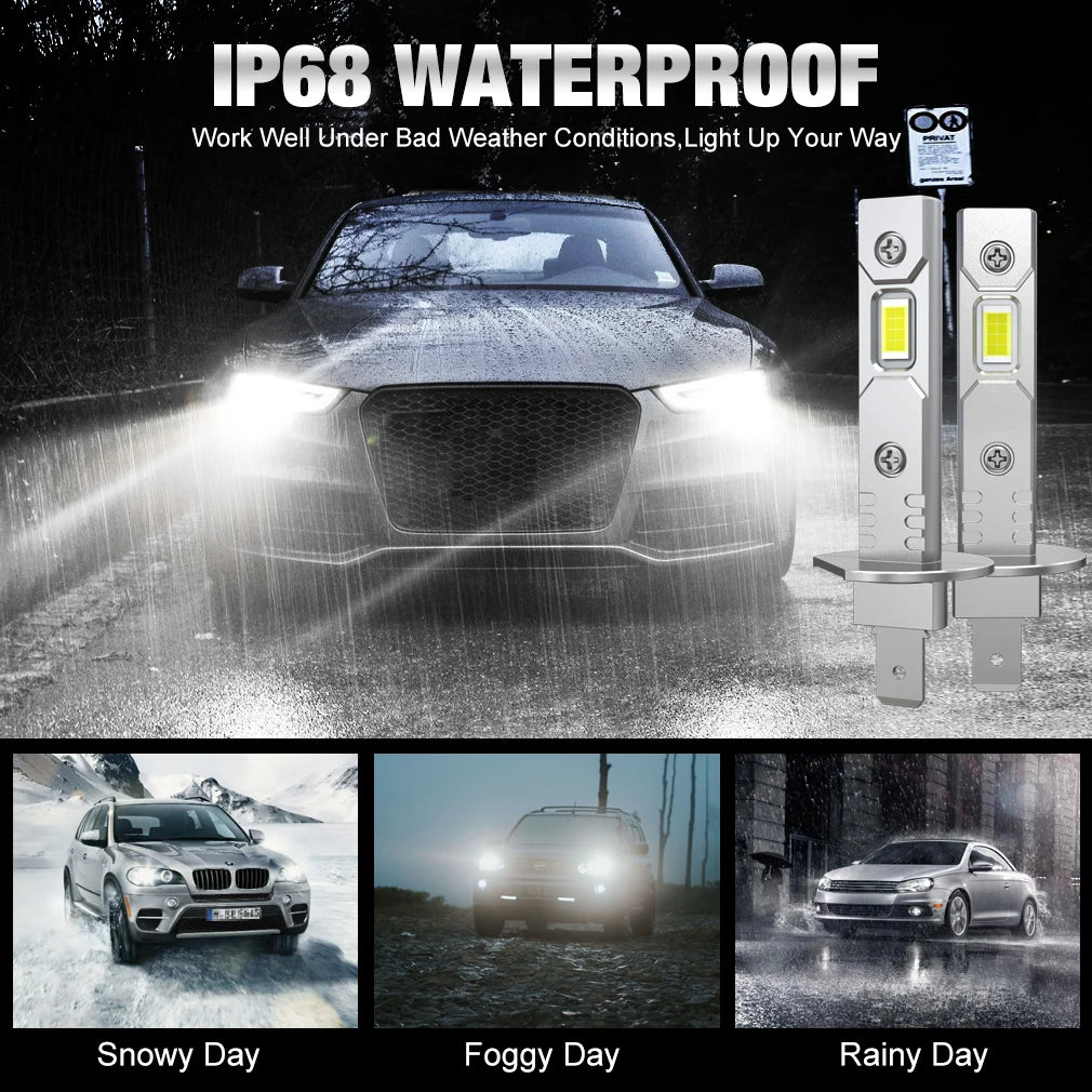 20000LM H1 LED Bulb Headlight Lamps Canbus H3 Mini CSP 3570 High Low Beam for Car Fog Ligh